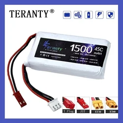 TERANTY 1500mAh 45C 7.4V 2S Lipo Battery With XT30/JST/XT60/Deans T Plug for RC FPV Racing Drone Quadcopter Car Model