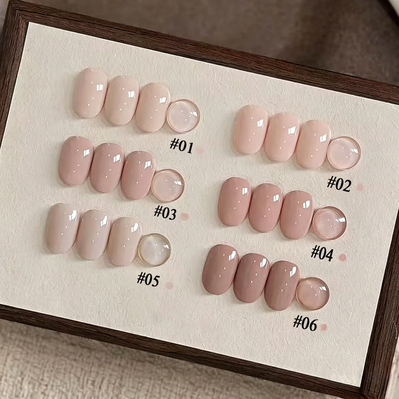 MIANEL 6-Color Sheer Nude Gel Polish – Japanese-Style "Ice-Translucent" Milk Tea & Nude Pink Shades (Perfect for Everyday Wear) view 3