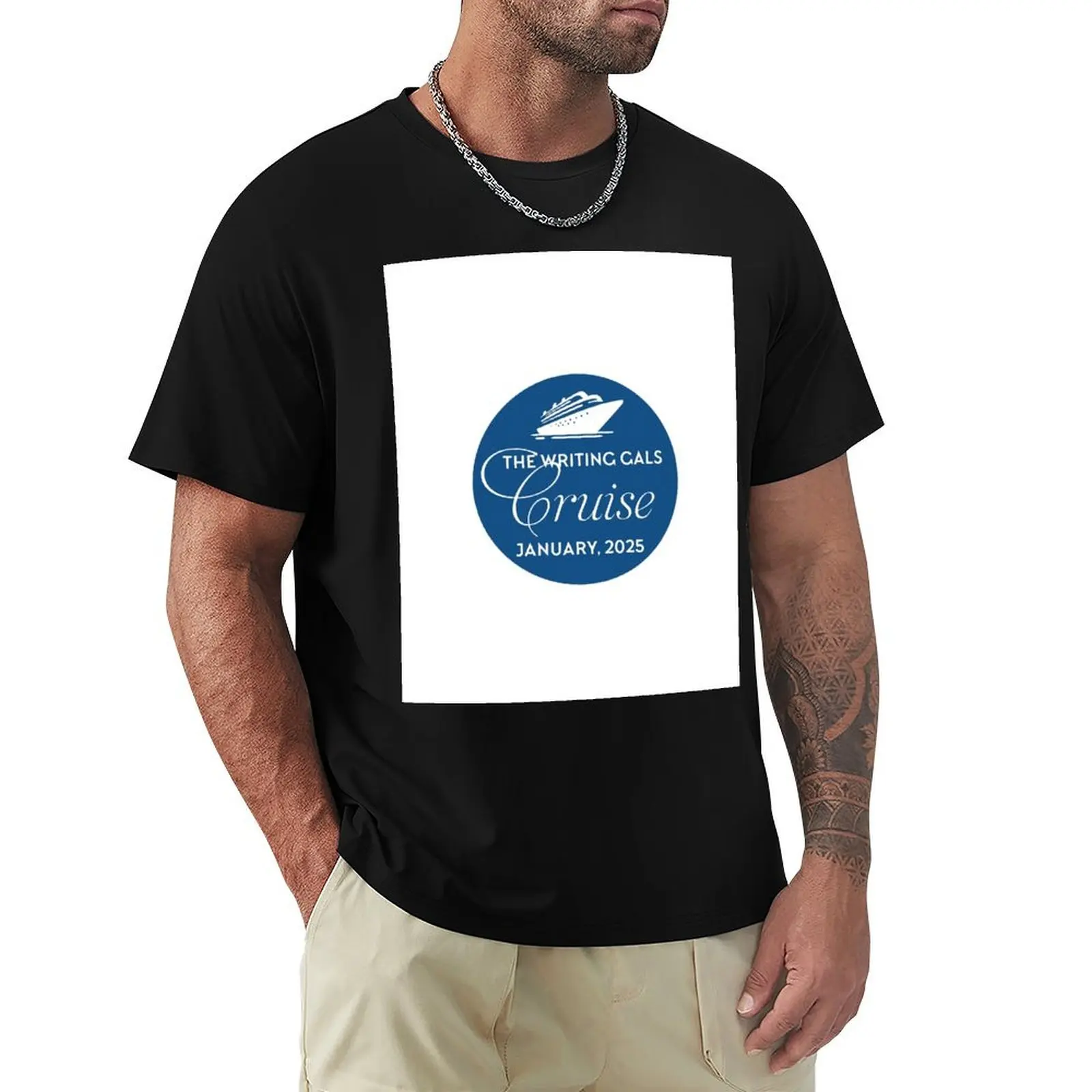

The Writing Gals Cruise, January, 2025 in Blue Large T-Shirt graphic t shirts tshirts personalised vintage mens funny t shirts