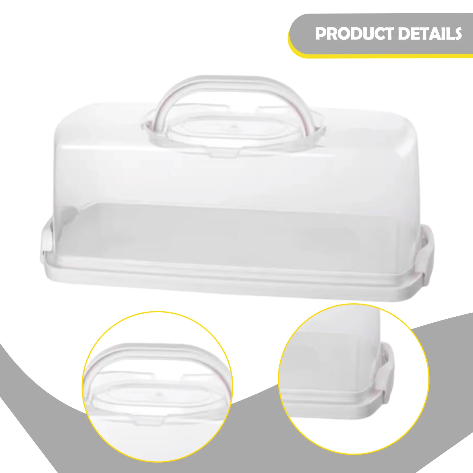 Transparent Loaf Cake Box with Handle Bread Storage Container Reusable Pastry Keeper for Baking Buffet