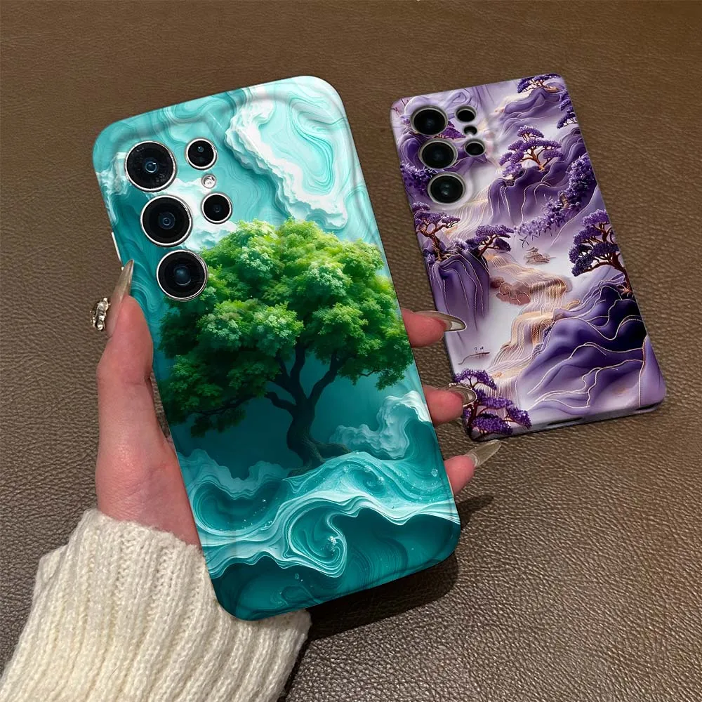 

Dreamy Landscape Art Phone Case For Samsung Galaxy S26 S25 S24 S23 S22 S21 Plus Ultra FE Lite 5G Feilin Wave Oil Shell