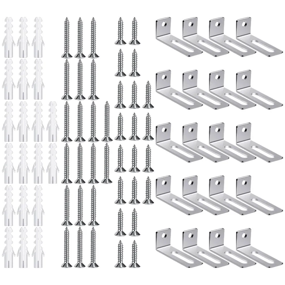 Wall Mount Hardware Kit for Whiteboards Includes Metal Brackets Screws and Expansion Tubes for Strong and Stable Installation