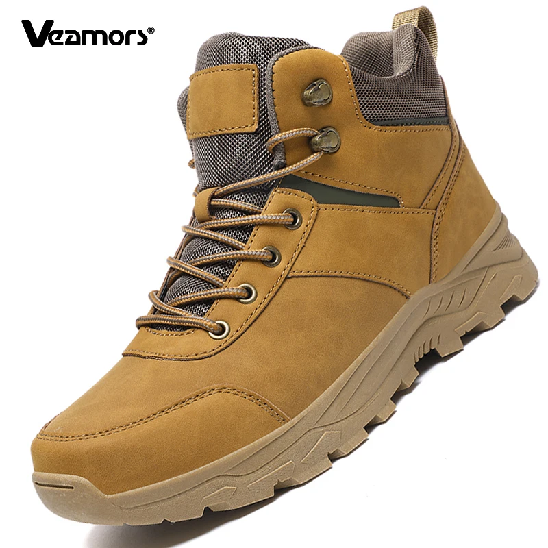 

Winter Warm Men's Hiking Shoes PU Leather Snow Boots Non-slip Outdoor Sneakers Waterproof Camping Trekking Walking Shoes