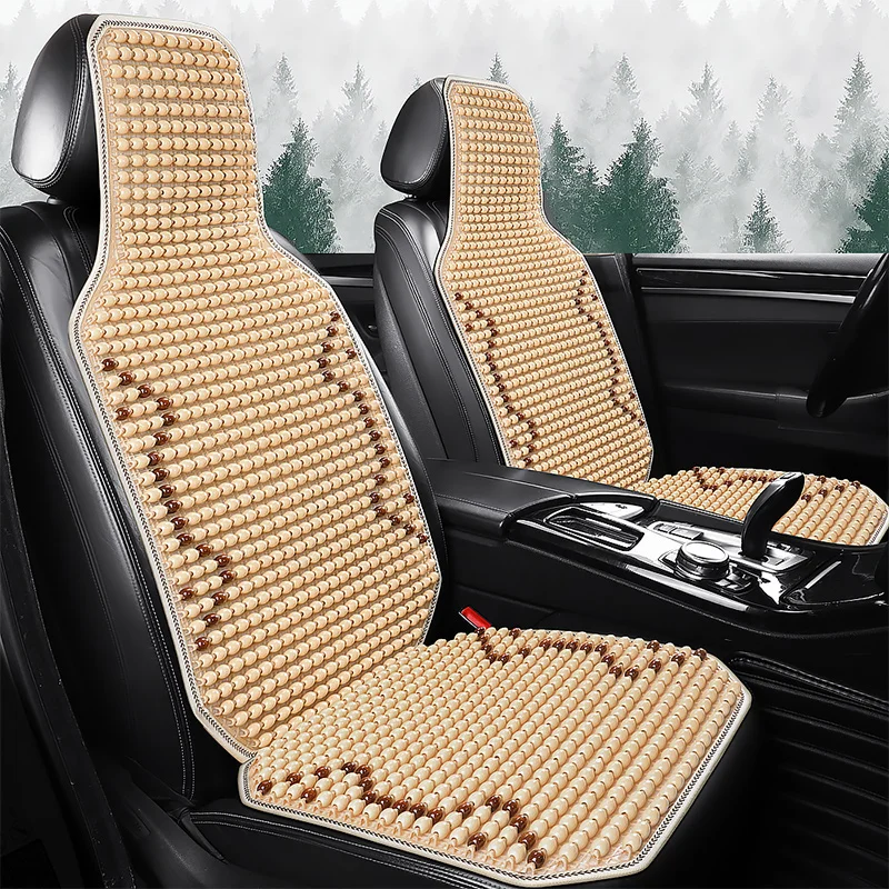 2023 New Wooden Bead Car Cushion Summer Cool Cushion Single piece Car Summer Ventilation Breathable Bead Cushion Cool Cushion Av