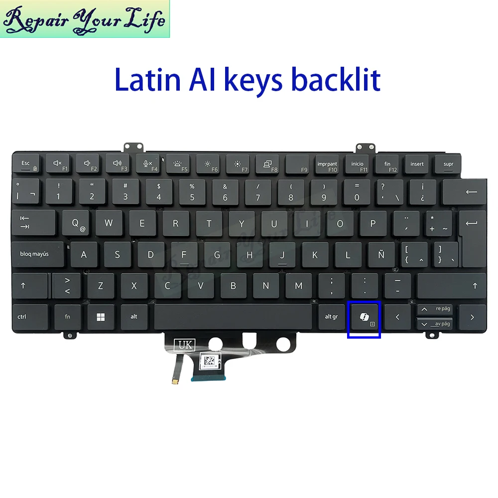 Spain Latin French AZERTY Keyboard Backlight For Dell Pro 14 Plus PB14250 PB14255 PC14250 MC14255 0VV0H7 09HG48 0DX92M Keyboards