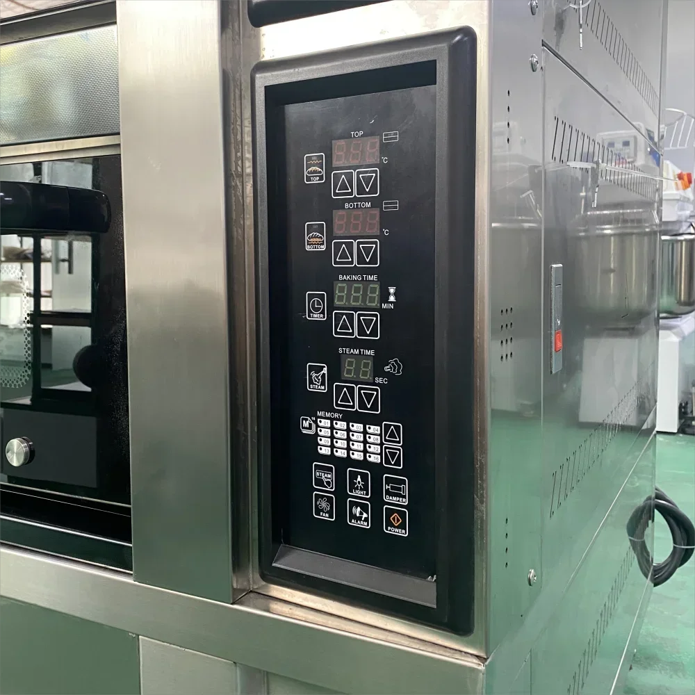 Automatic Customized 1 2 3 4 Deck 6 9 12 15 20 Trays Gas Electric Type Industrial Baking Pizza Deck Oven With Steam