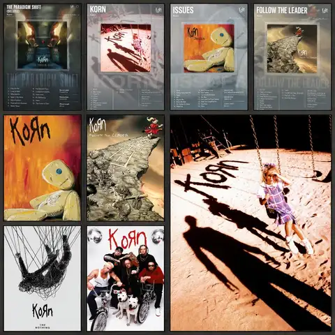 Band Korn Nu Metal Music Poster Peel And Stick Wall Art PP Waterproof HD Bedroom Living Room Home Decor Gift