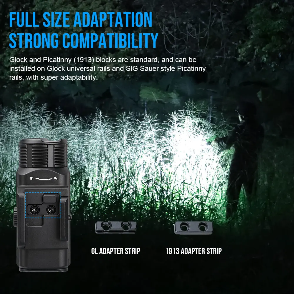 Trustfire GM05 Tactical Flashlights Compact Quick Release 1050Lumen LED Torch USB 16340 IP65 for Common Use Weapon Pistol Lights