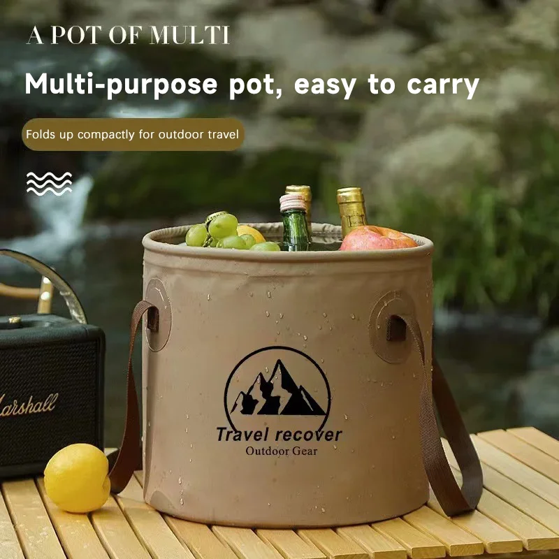 Travel Camping Folding Bucket Multipurpose Water Storage Bag Portable Multi-functional Folding Bucket Household Outdoor Products