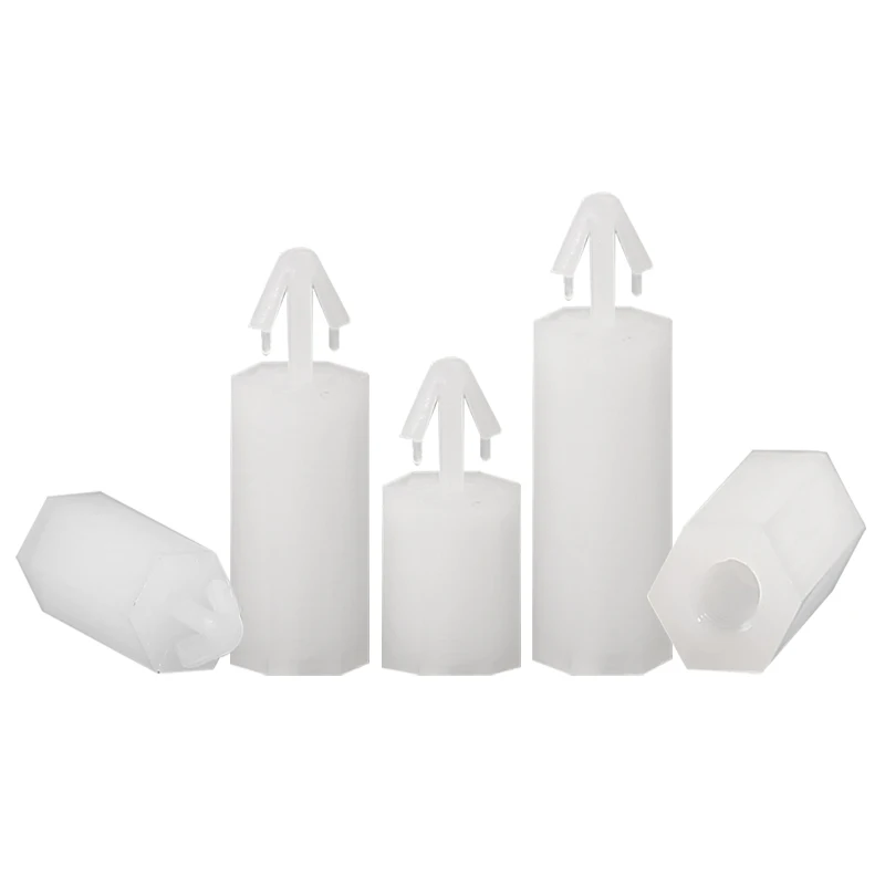 5/10/20/30Pcs M3 M4 PC Board Isolation Column Hexagonal Push In Nylon Column For Locking Circuit Board Bracket Fixing Bracket