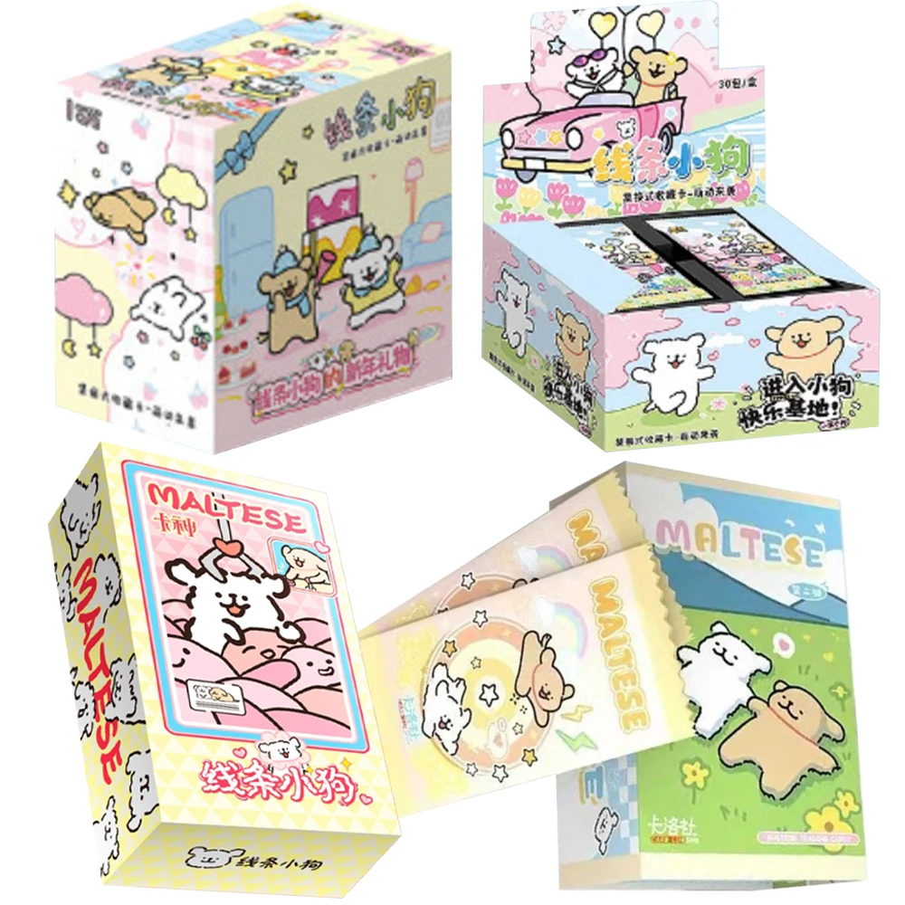 Line Puppy Card Cute Interesting Maltese Dog Role Anime Peripheral  Collection Cards Kids Toys Gifts