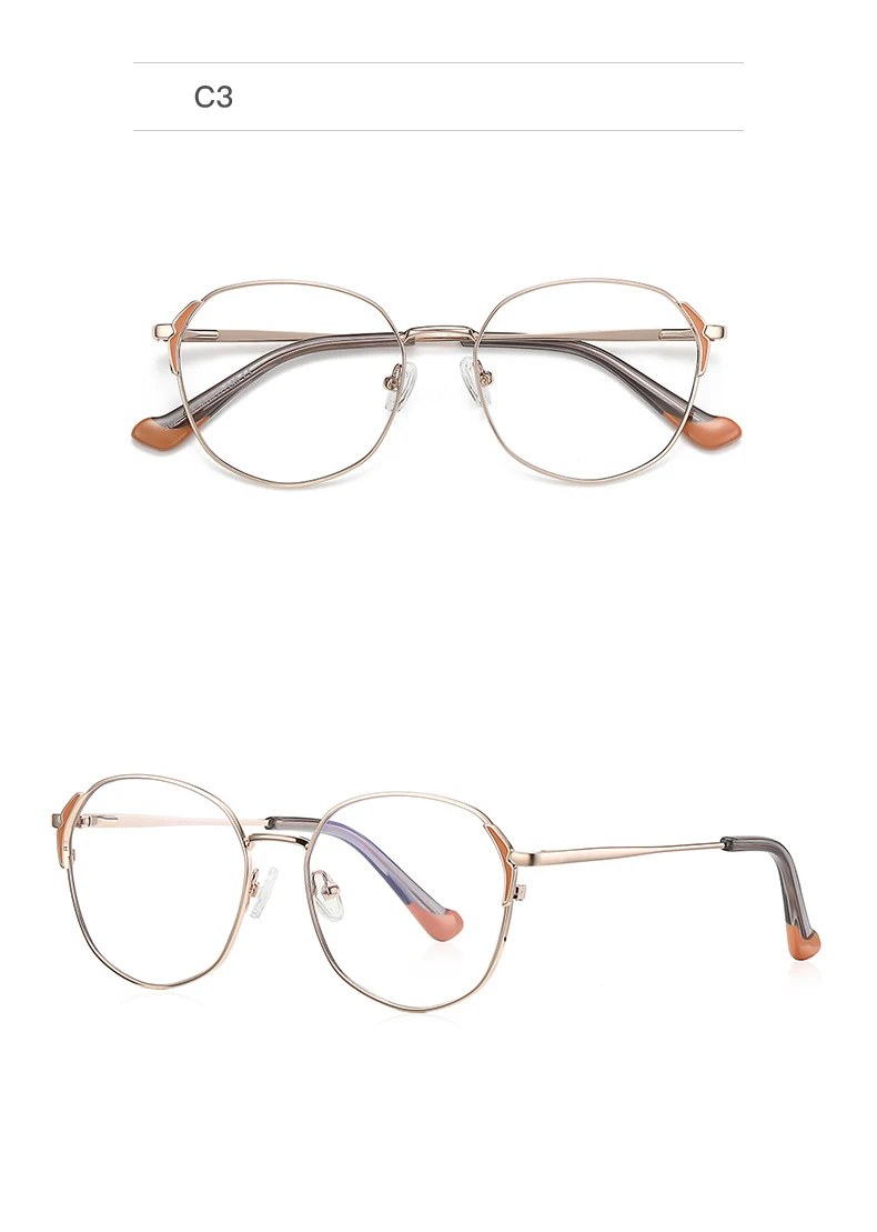 Neue Gläser Frauen Mode Weibliche Brillen mit Rezept Legierung Flexible Metall Stilvolle Optische Verordnung Brillen Frau Specs – Detail 14