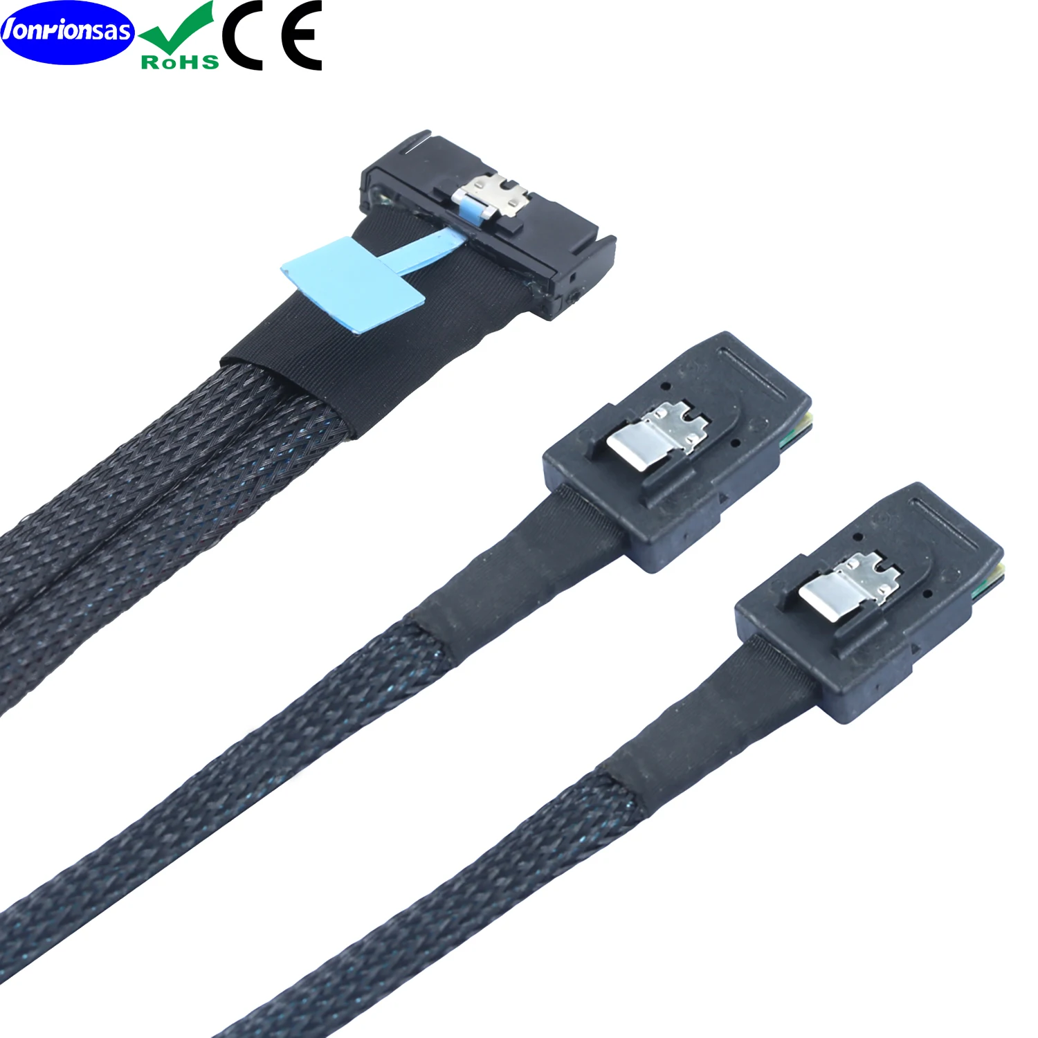 PCIe 5.0 MCIO SFF-8654 8X 74Pin to Dual SFF-8087 Mini SAS Cable Server Internal Data Extension Cord