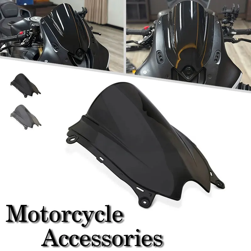 Motorrad Double Bubble Windschutzscheibe Windabweiser Windschutzscheiben-Zubehör für QJmotor srk600rs srk800rr SRK600RS SRK800