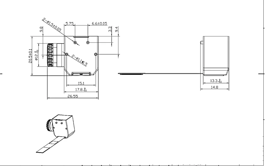 0.32 Inch Multi Lens EVF Square High Res Compact For Professional Imaging
