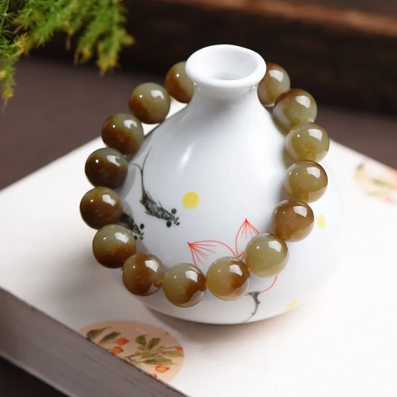 Natural Hetian Brown Original Jade Colors Cornucopia Male and Female Styles Hand Jewelry Bracelet