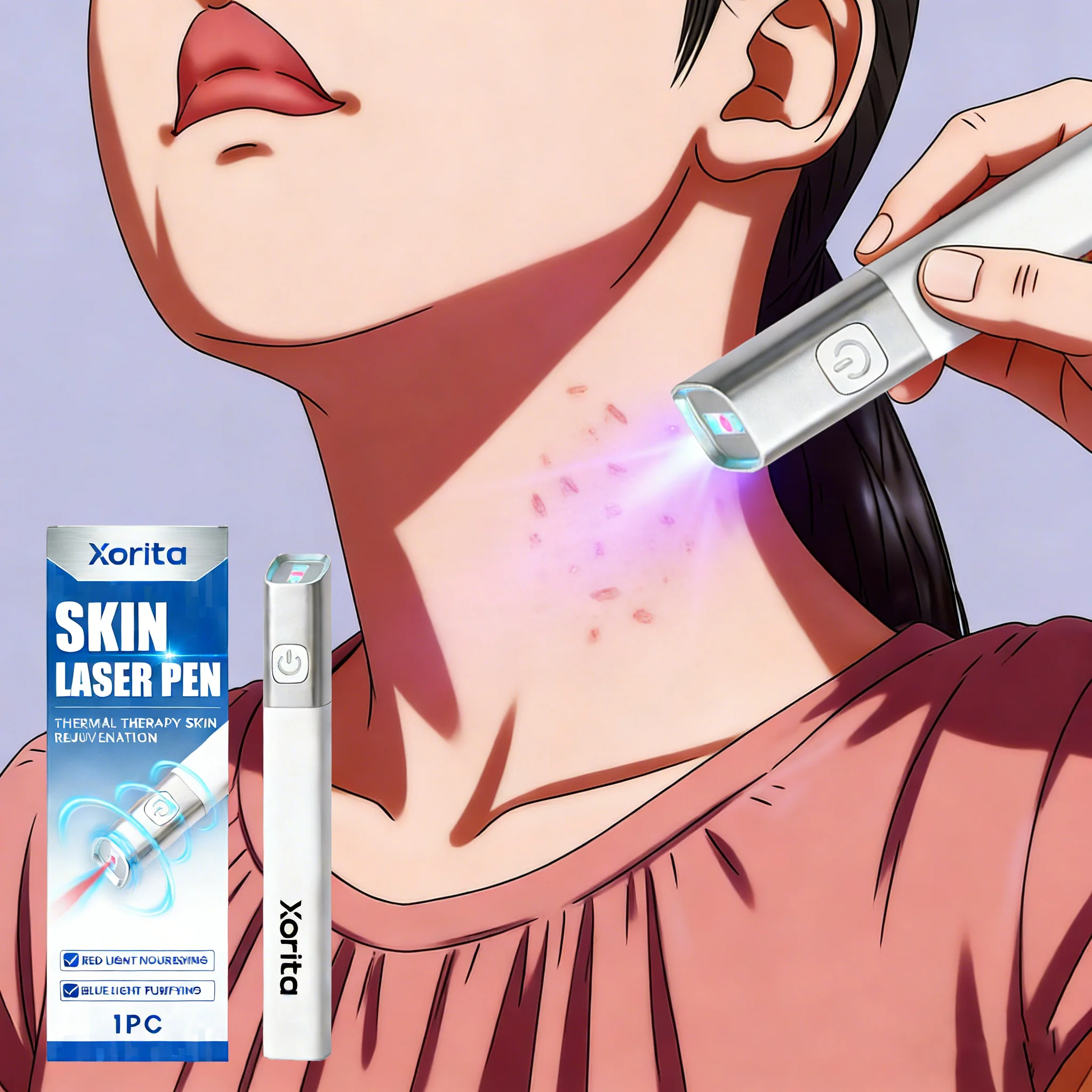 Lápiz Láser de Plasma para Eliminar Verrugas, Manchas, Puntos Negros, Pecas, Papilomas, Espinillas y Pigmentación de la Piel - Dispositivo de Belleza