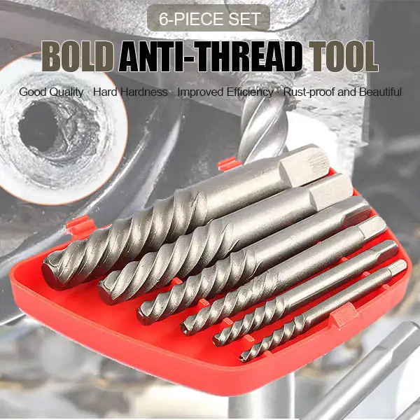 

5/6PC Screw Extractor Metal Drill Bit Set Damaged Broken Bolt Screw Remover Extractor Water Pipe Broken Wire Extractor Hand Tool