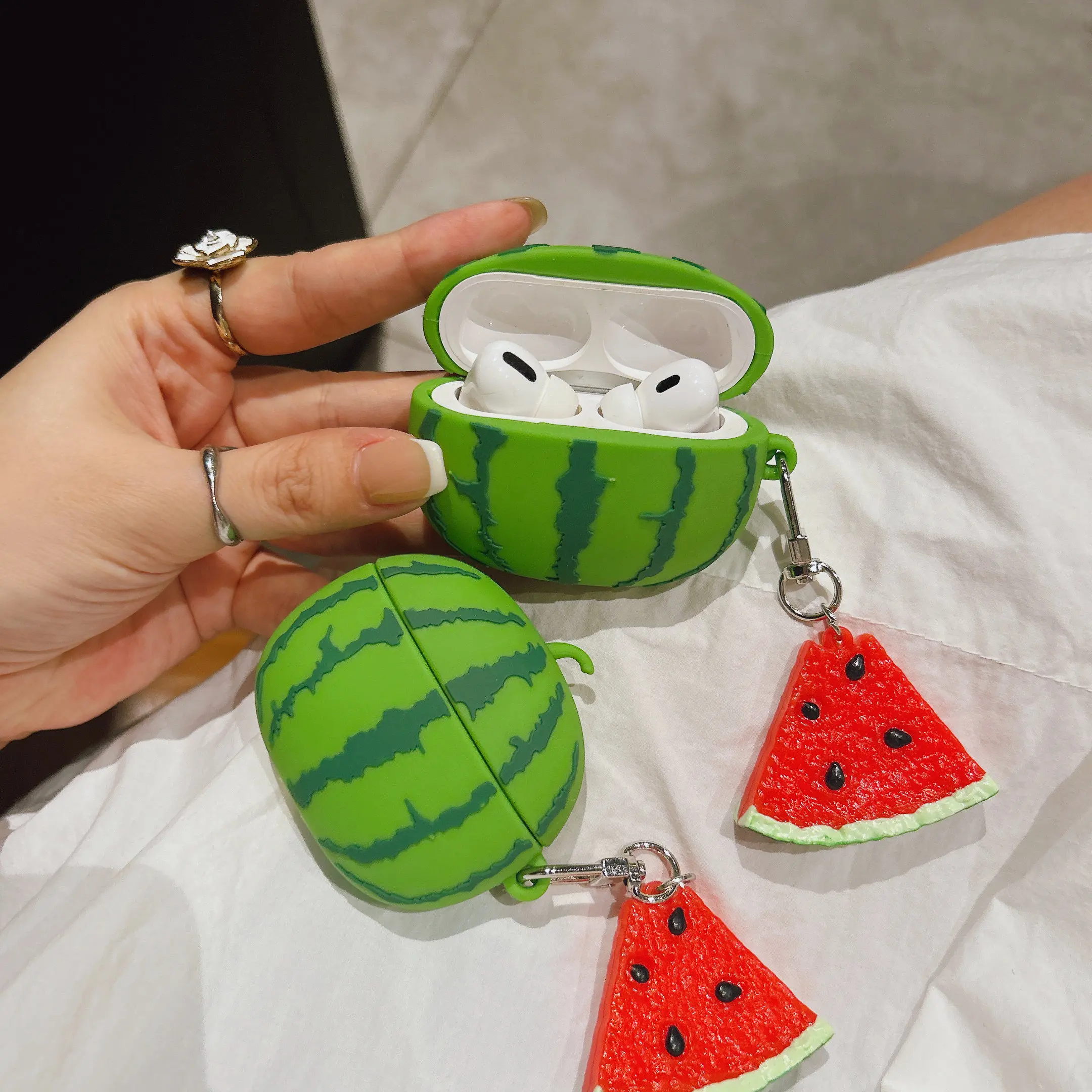 For Airpods 4 Simulation Fruit 3D Watermelon Cute Earpods Case for Airpods 1 2 3 Pro 2 Wireless Earphone Cover Charging Box