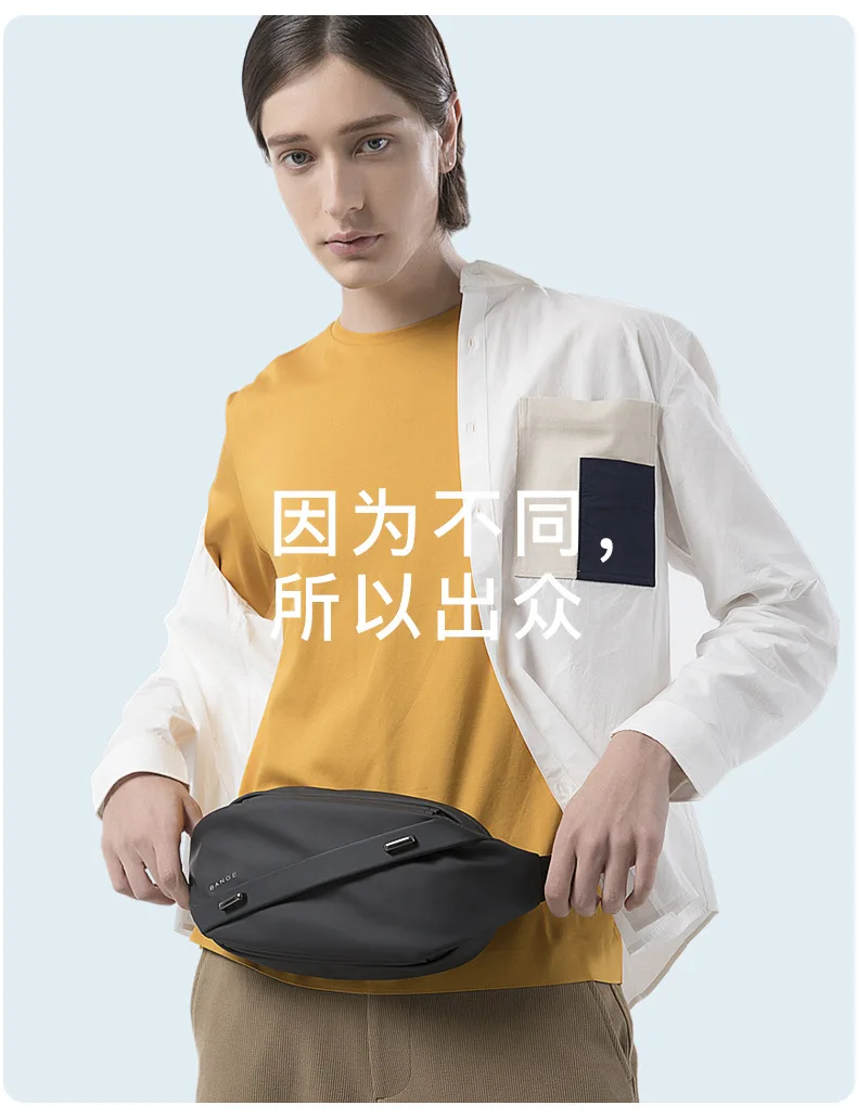 BANGE Big Capacity Waterproof Multifunction Crossbody Bag Men Shoulder Bag Male Sling Chest Bags For Waist Belt Matching