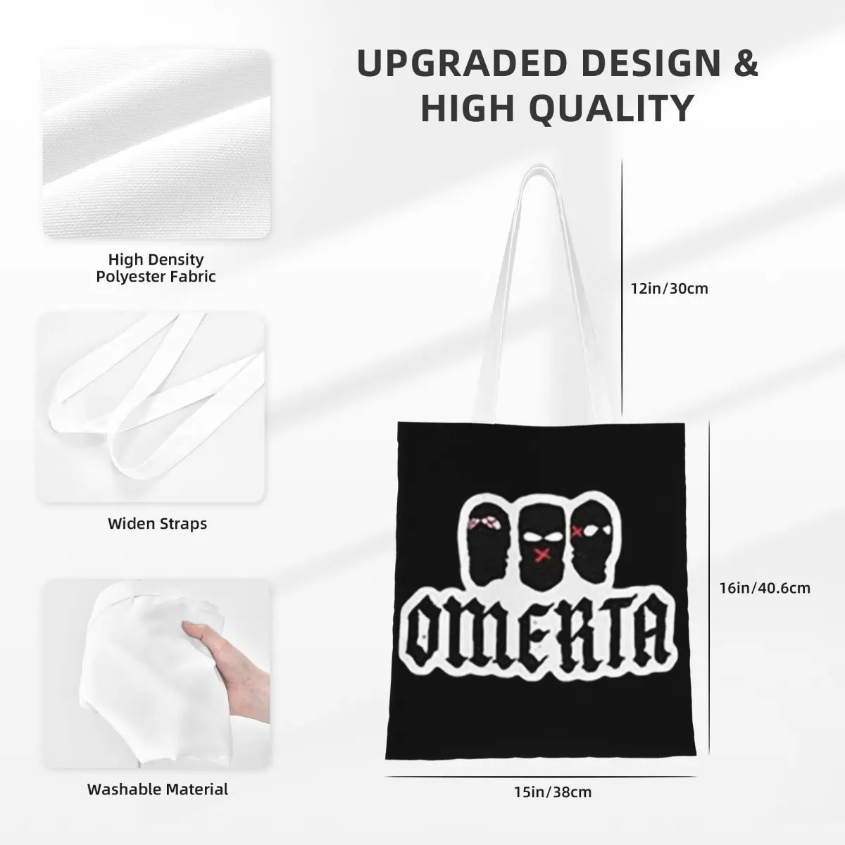 Omerta 47 Metal Band 19 Boodschappentassen Canvas De draagtas Herbruikbaar voor dames Schoudertas Reishandtas