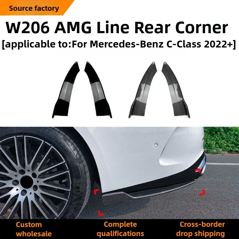 

For Mercedes Benz C-Class W206 C200 260 300 AMG 2022+ Rear Corner Car Sticker Exterior Modification Parts Acce Interior Sticker
