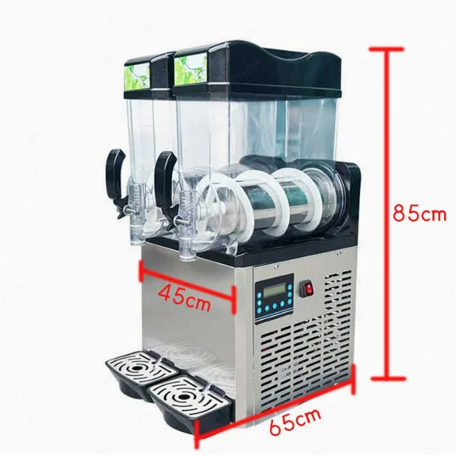 Commercial Snow Melting Machine - 15L Double Cylinder Stainless Steel Slush Maker for Milk Tea Shops