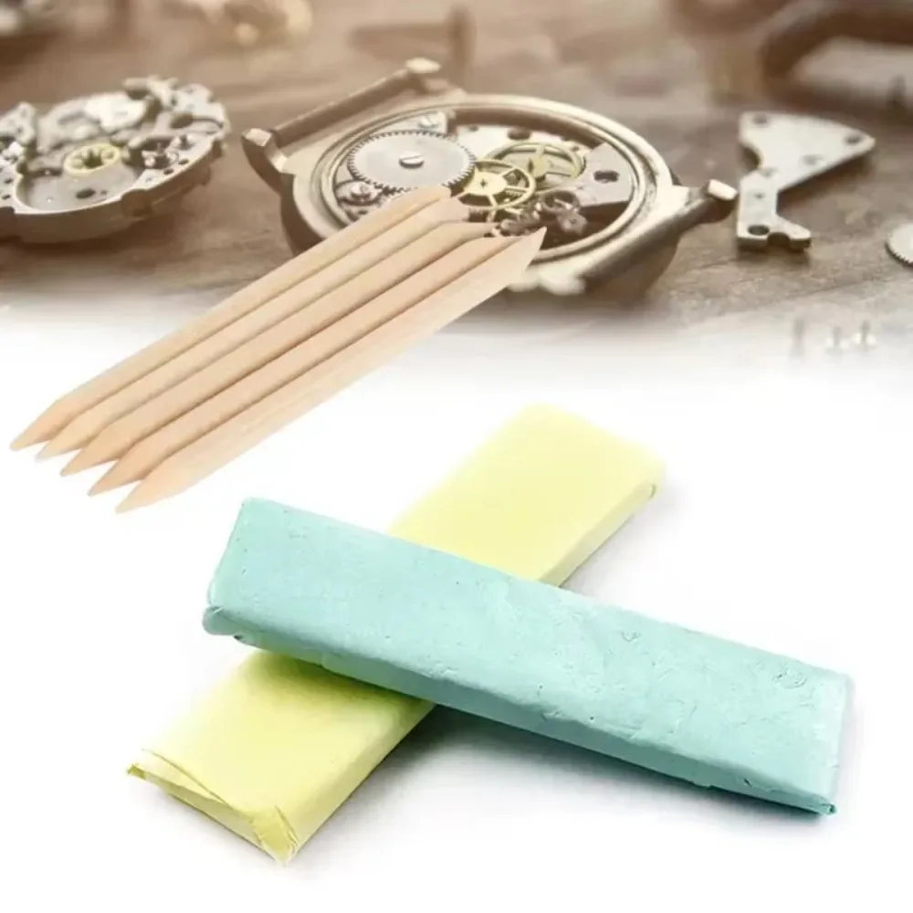 Watch Parts Movement Cleaning Clay Green Rubber Putty Cleaner With Wooden Stick For Watchmakers Watch Repair Tool Accessories
