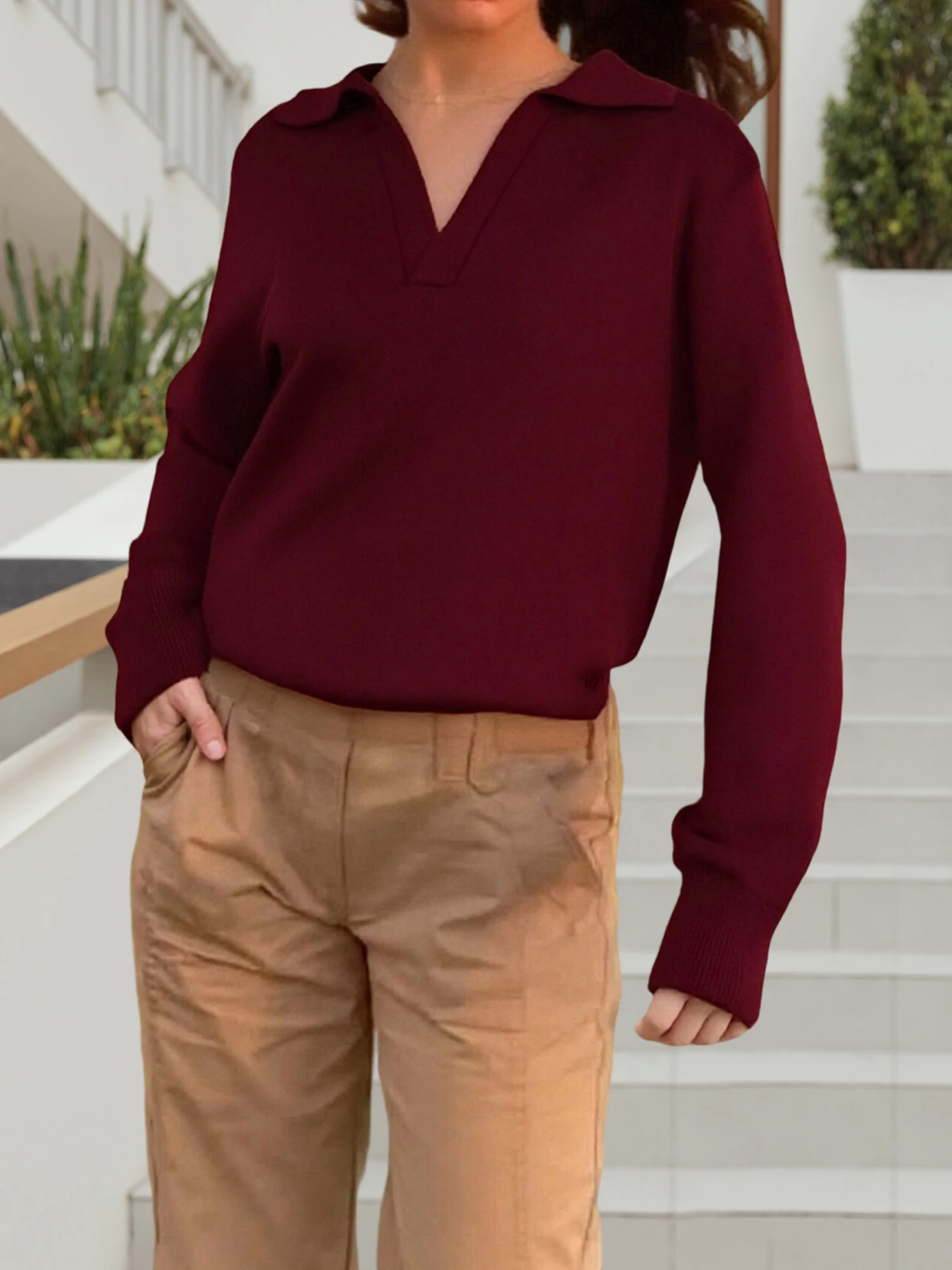 Stylish Women s Oversized Knit Sweaters with Long Sleeves and Turn Down Collar in Solid Colors - Loose Fit Pullovers for