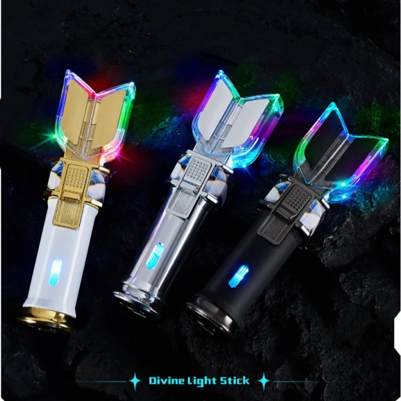 New Fashionable Divine Light Rod Gas Electric Dual Use Lighter Windproof LED Color Light Butane Inflatable USB Lighter - Image 4