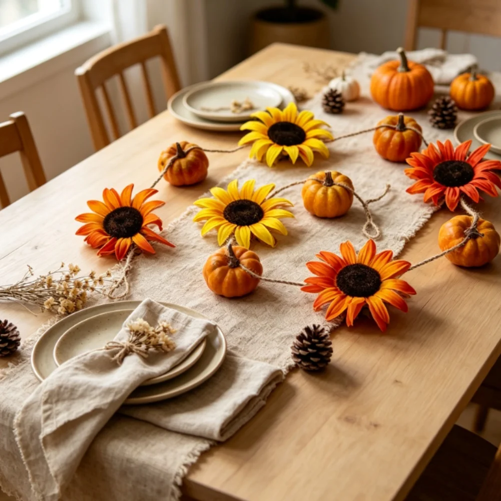 200cm Pumpkin Vine Garland Pumpkin Vine Home Decor Autumn Decoration Thanksgiving Wall Hanging Flexible Structure