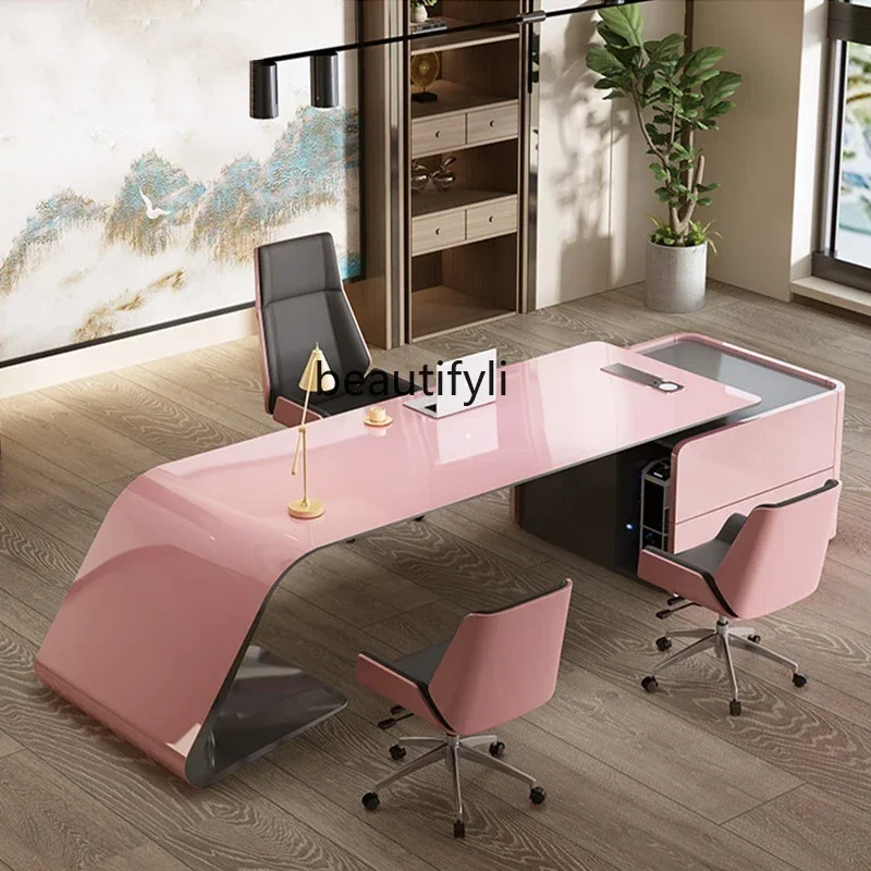 C Simple Modern Fashion President Manager Supervisor Desk Taipan Painting Boss Desk