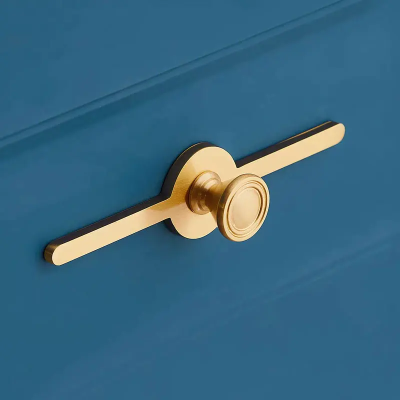 

MFYS Solid Brass Drawer Knobs with Backplate Gold Kitchen Cabinet Handles Modern Wardrobe Pulls Light Luxury Furniture Hardware
