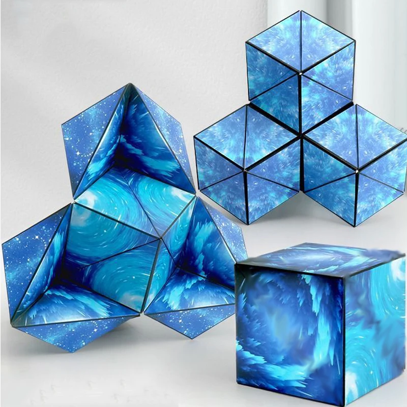 Zabawna geometryczna wymienna magiczna kostka magnetyczna 3D antystresowa ręcznie Flip Puzzle Cube kreatywne dzieci dorośli lęk zabawki Fidget