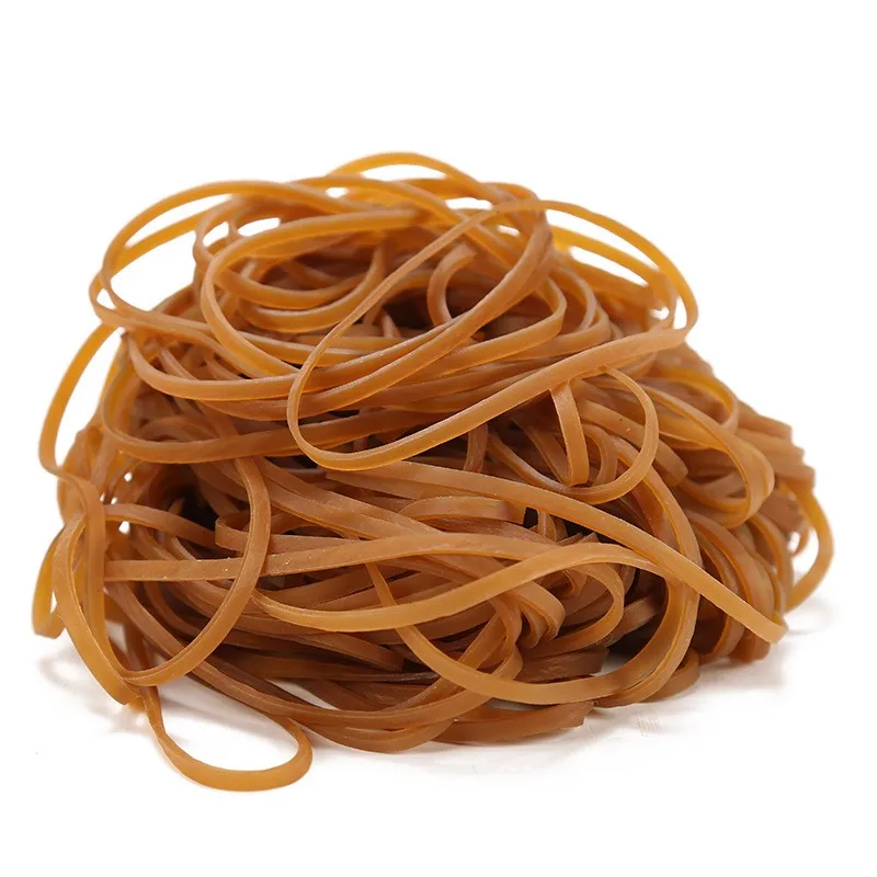 50/100Pcs Office Daily Use Rubber Band 70*3mm Yellow Elastic Bands High Elasticity Packaging Supplies