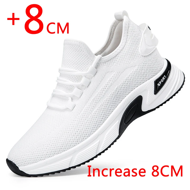 

Men Casual Sneakers Elevator Shoes 2025 Summer Breathable Mesh Heightening Shoes For Man 6CM 8CM Hidden Height Increasing Shoes
