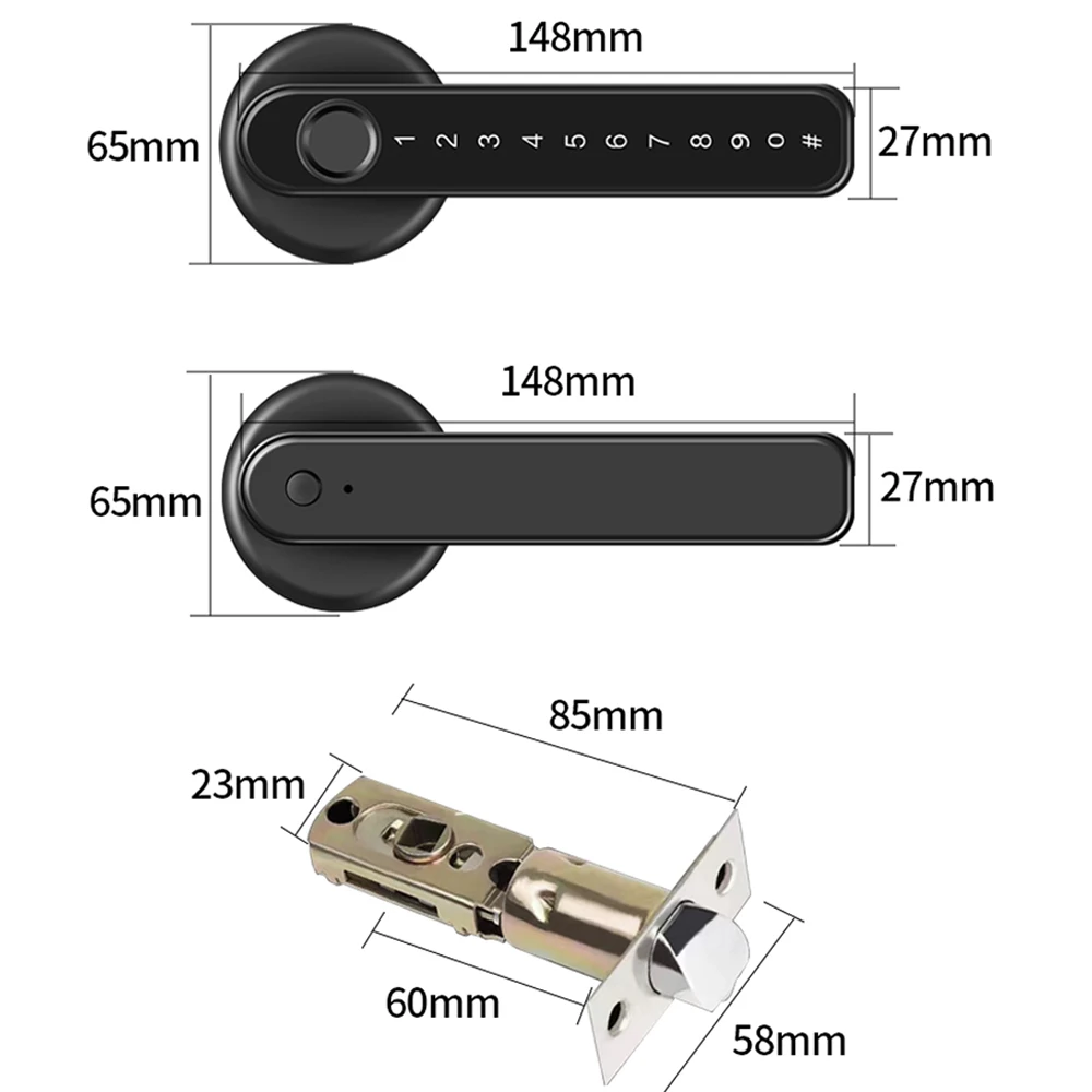 TTLock APP Smart Fingerprint Lock password code Door Lock Bluetooth Biometric fingerprint lock Electronic Handle Lock