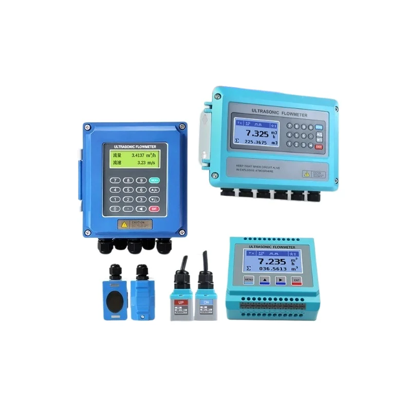 Ultrasonic Flowmeter External Clamp Split Wall Mounted Liquid Water Pipeline Convenient Flow Sensor 485