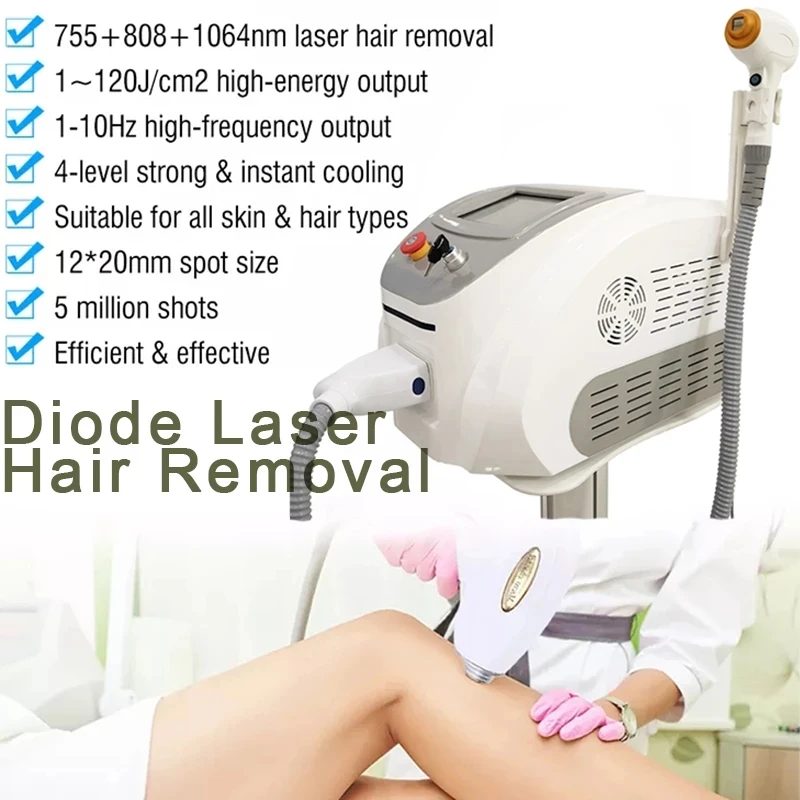 

3000W Permanent Painless 755nm 808nm 1064m Laser Diode Hair Removal Machine Diode Laser Skin Rejuvenation Machine