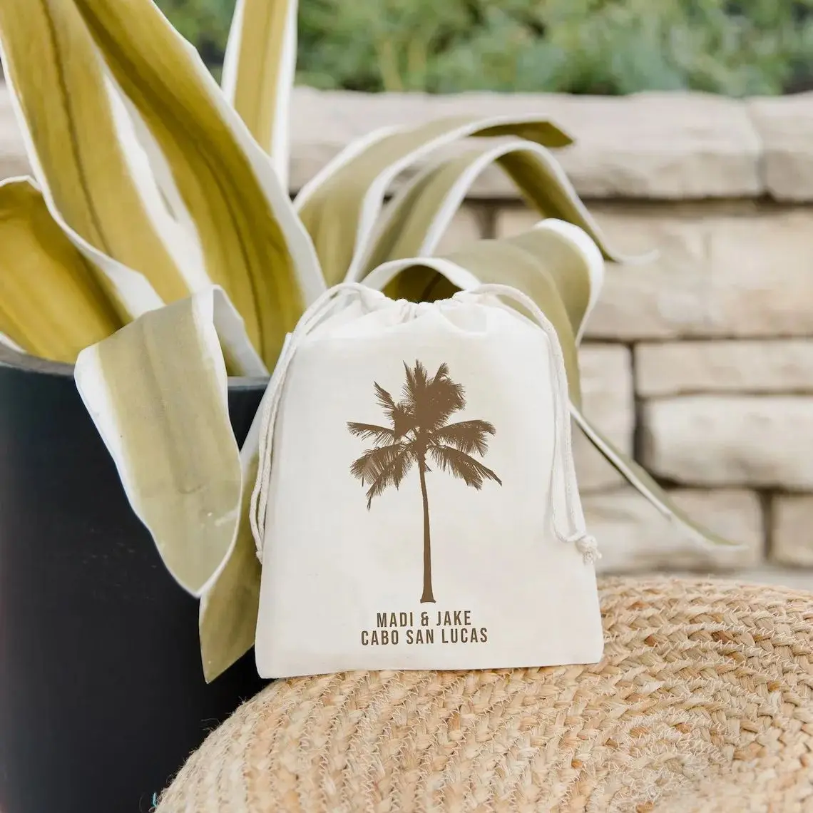 25 Destination Wedding Welcome Bags - Palm Tree Welcome Bags - Tropical Wedding Favors - Beach Wedding Welcome Bag - Destination