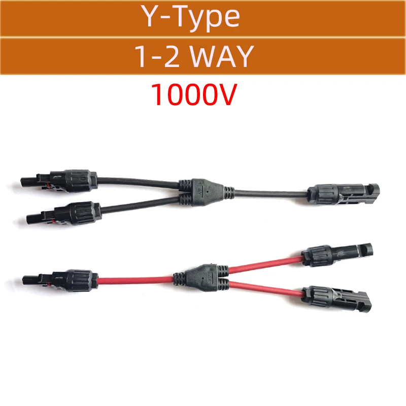 2 in 1 Y Typ Parallel Stecker 4mm2 1000 V Solar Photovoltaik Panel Adapter Kabel Stecker Stecker auf Buchse Stecker