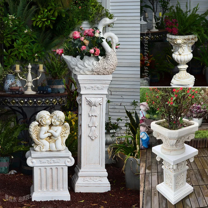 Outdoor European style Roman column, flowerpot base, balcony, garden, courtyard, villa decoration, high-end decorations, wedding