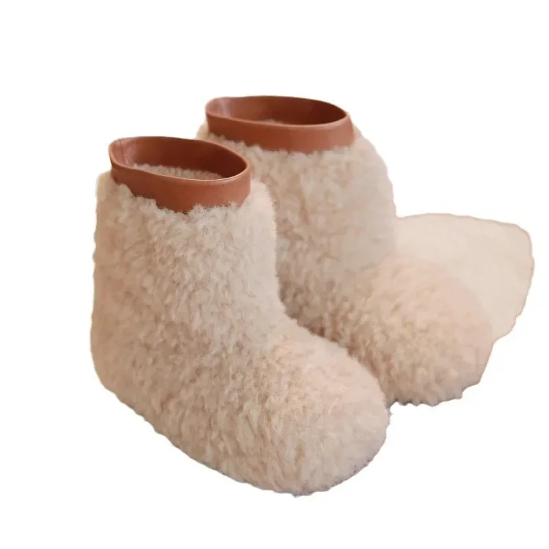 Korean Winter Furry Snow Boots for Girls Toddler Fleece Warm Kids Shoes Comfortable Slip-on Fashion Boots