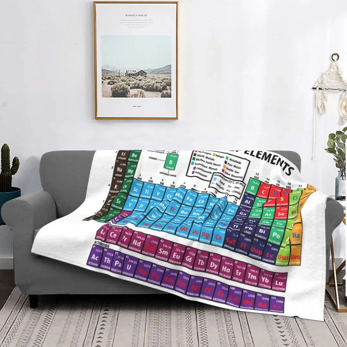 Periodical Table Of Elements Blankets Flannel science mendeleev Lightweight Throw Blankets for Bedding Couch Bed Rug