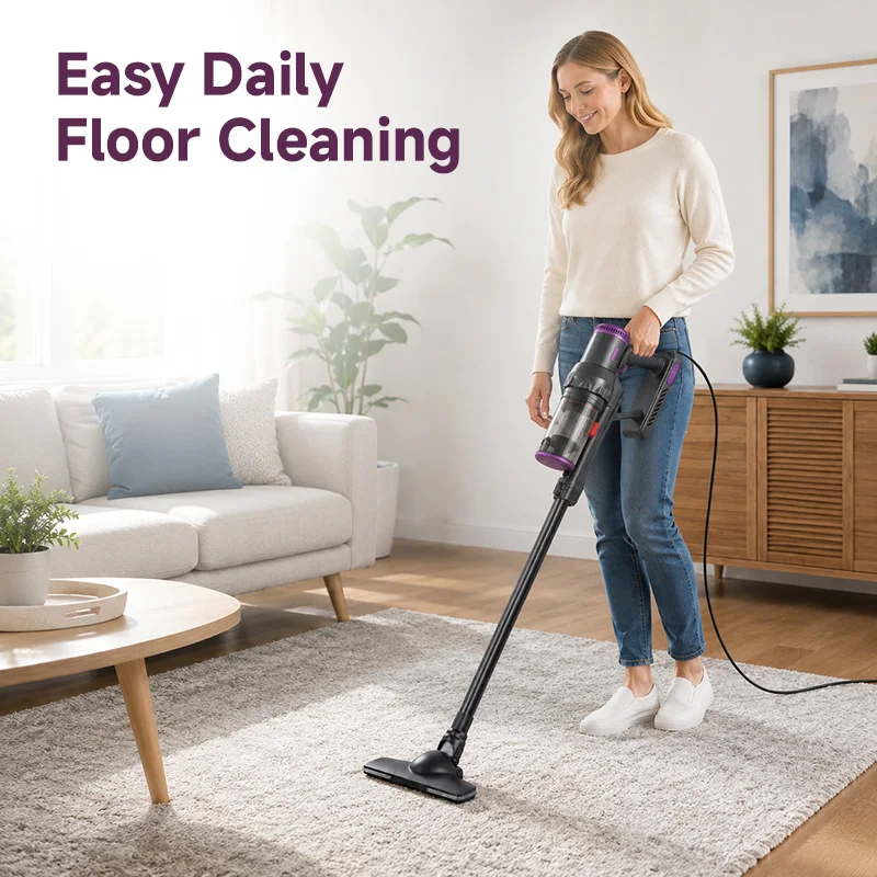 Corded Handheld Vacuum Cleaner, 14-16KPa Powerful Suction, 1.2L Large Dust Cup, Heavy-Duty for Home Car Pet Hair view 4