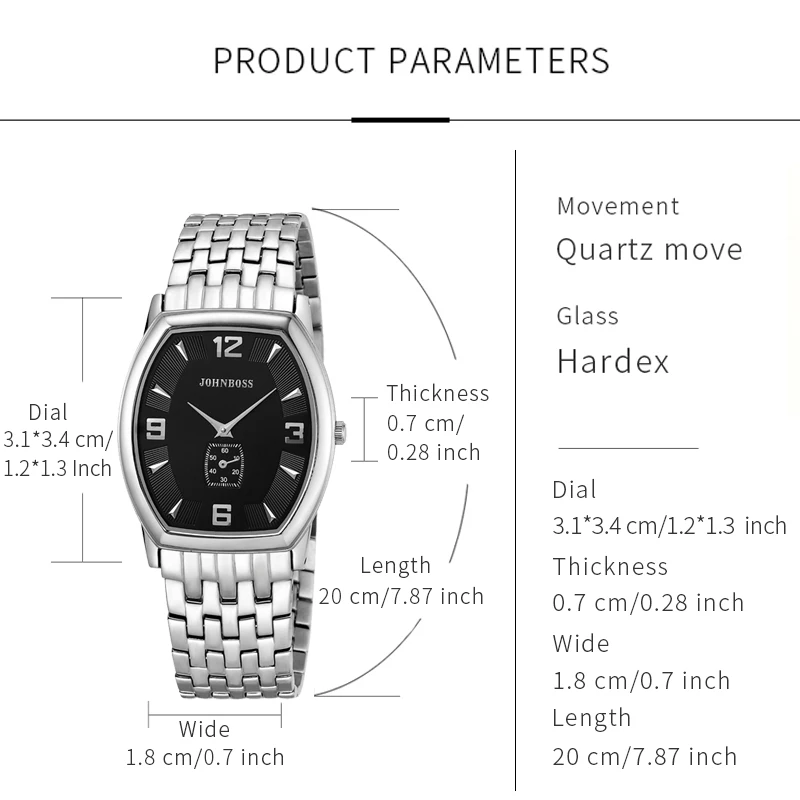 JS tonneau 6 мм часы из нержавеющей стали черные мужские швейцарские кварцевые часы с сапфировым стеклом и цифрами деловые простые деловые часы