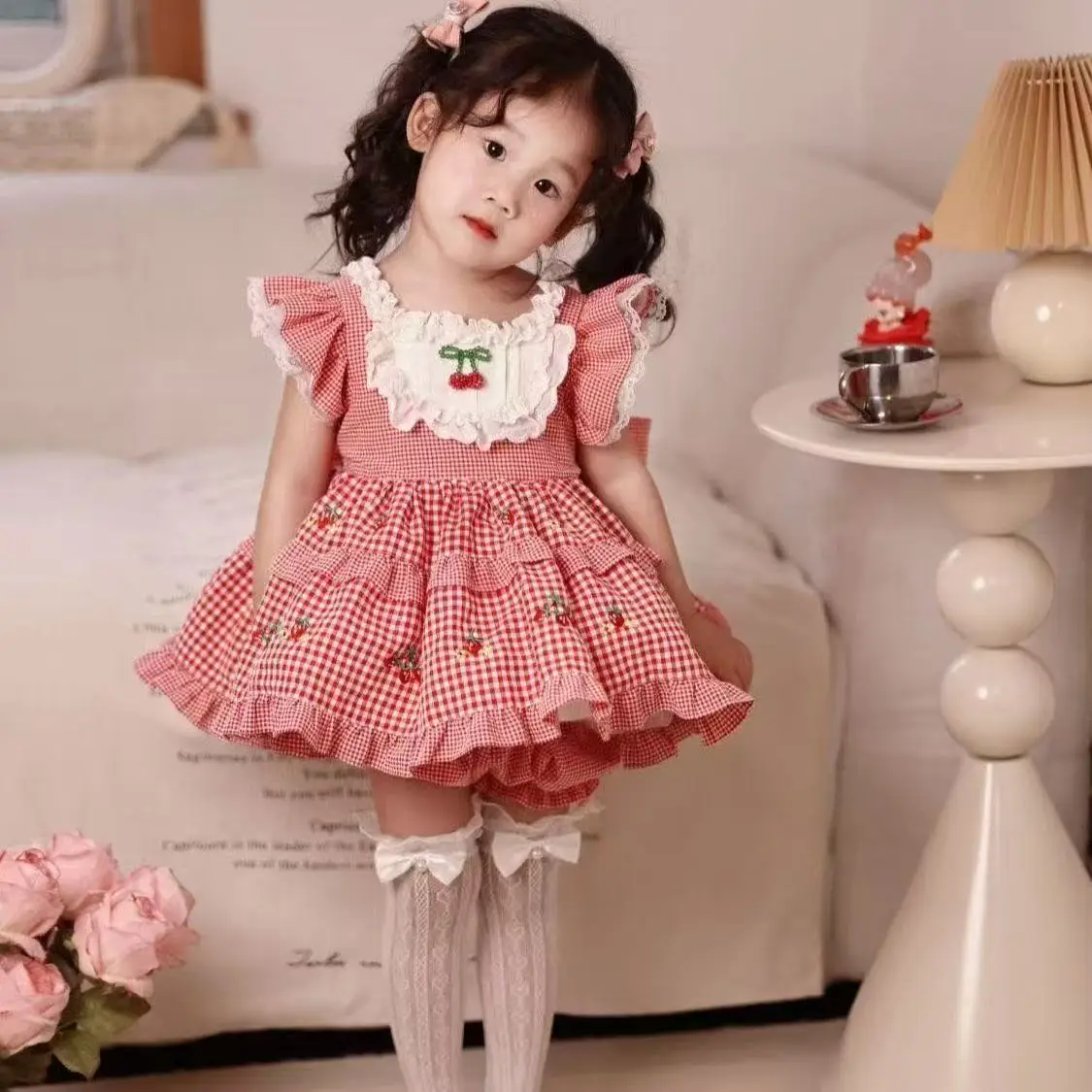 Little Cherry Children's Foreign Princess Skirt Girl Lolita Summer Dress