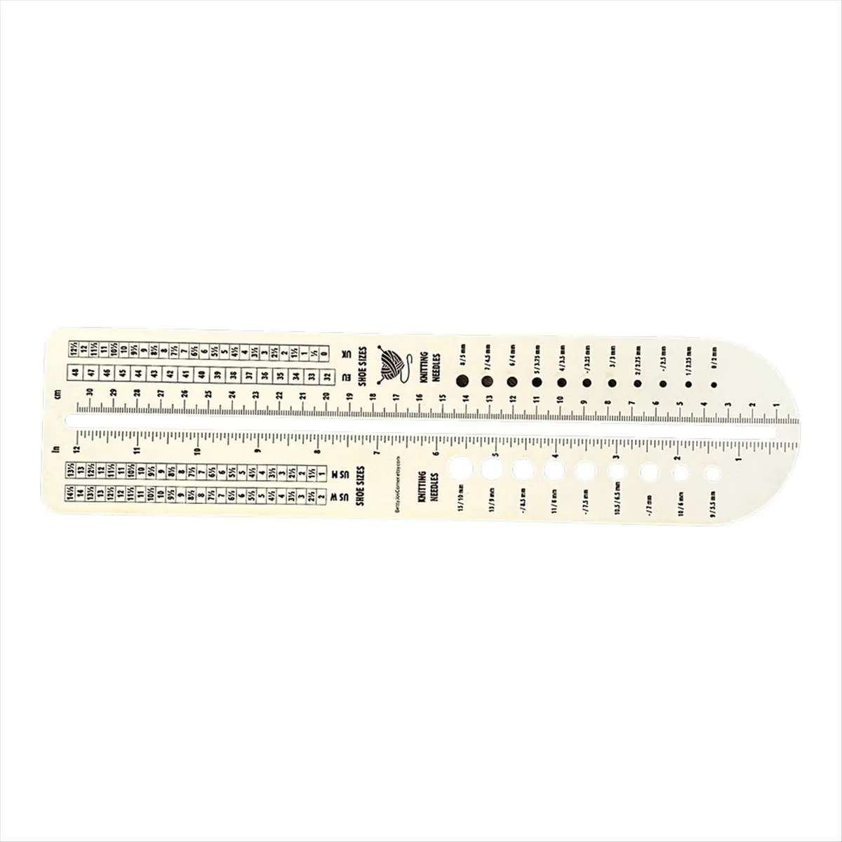 FTGT-Multi-Functional Sock Ruler for Knitting Wooden Sock Knitting Needle Gauge, Oval Rectangle Yarn Wrap Guide Board