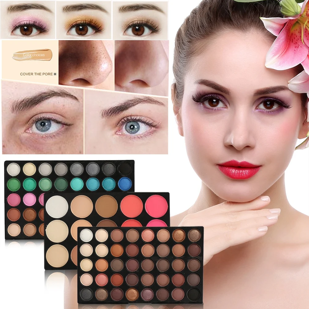 

Blusher Concealer Cosmetics Set Professional 80Colors Eyeshadow + 15Colors Blusher & Concealer Contour Eye Makeup Palette Set