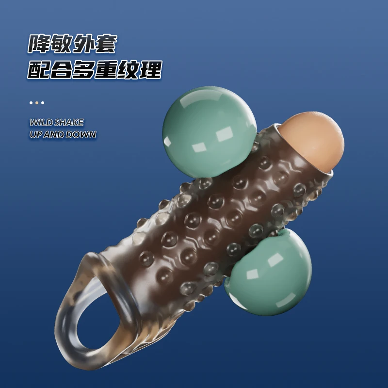 Reusable Silicone Penis Sleeve Glans Penis Enlarger Extender Delay Ejaculation Cock Ring Sex Toys For Men Couples Adult Sex Shop